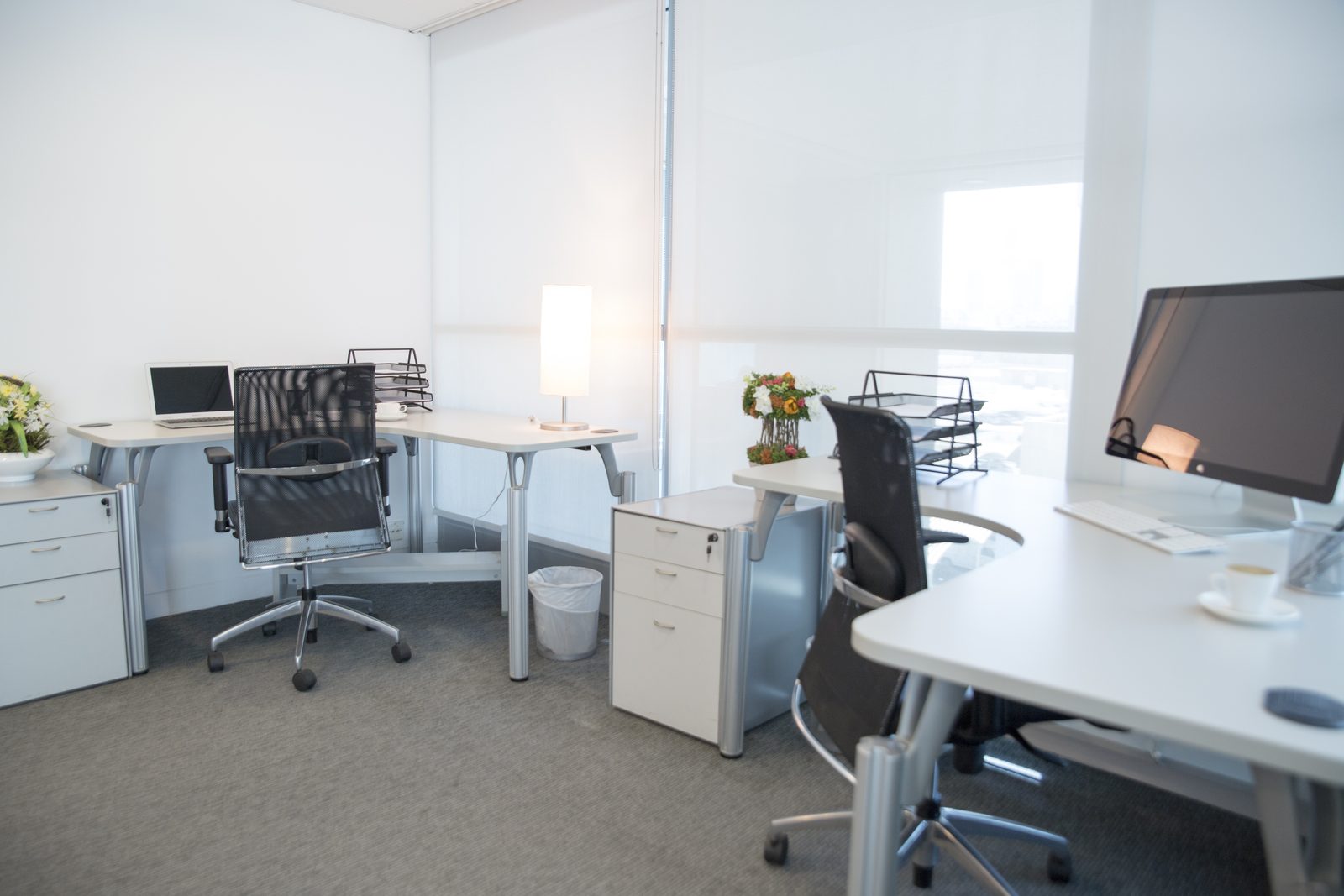 A spotless office ready for the day